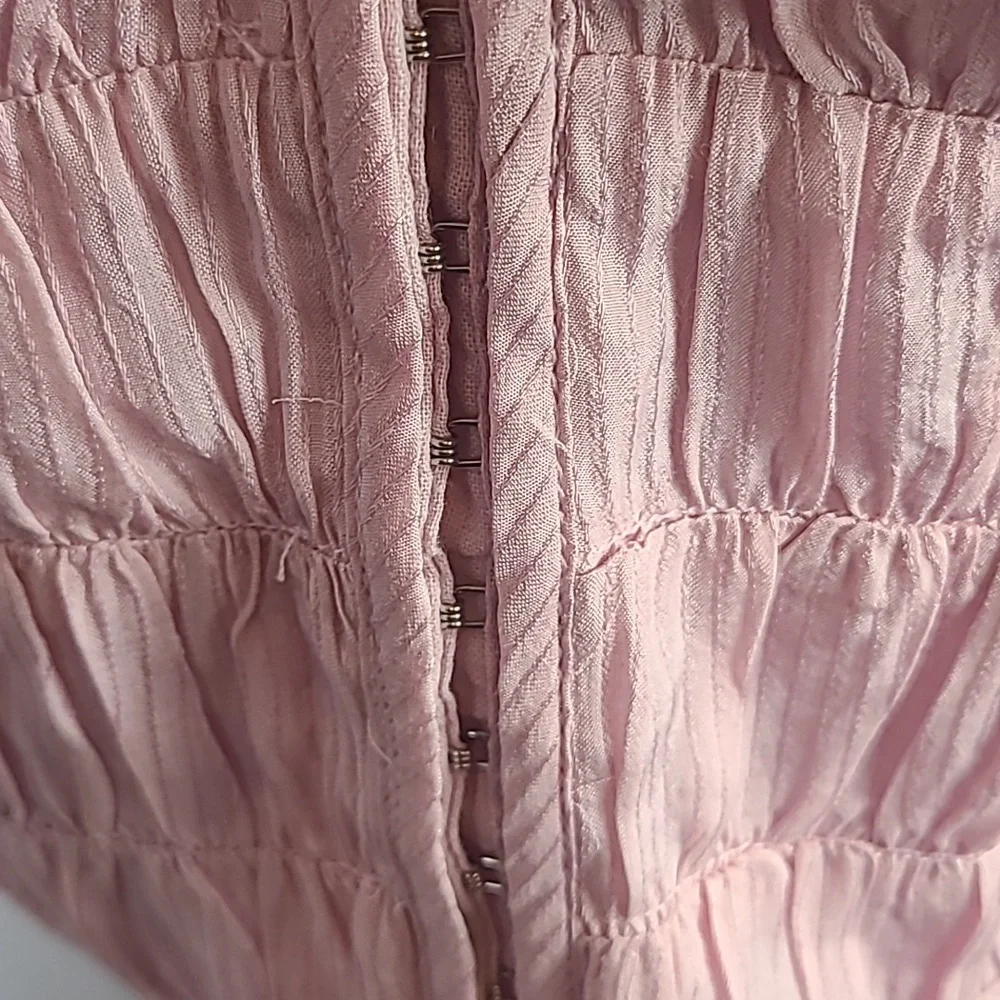 ASTR The Label Pink Puff Sleeve Crop Top Size Small - Picture 2 of 6